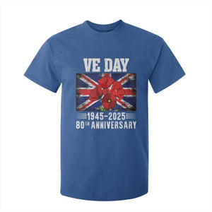 VE Day 80th Anniversary T Shirt For Kid 2025 Celebration Union Flag Poppies WWII Remembrance TS02 Royal Blue Print Your Wear