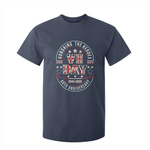VE Day 80th Anniversary T Shirt For Kid 2025 Patriotic WWII Remembrance Vintage TS02 Navy Print Your Wear