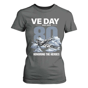 VE Day 80th Anniversary T Shirt For Women 2025 Celebration WWII Remembrance Retro TS02 Dark Heather Print Your Wear