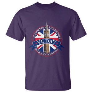 VE Day 80th Anniversary T Shirt WWII Remembrance 2025 Celebrations London TS02 Purple Print Your Wear