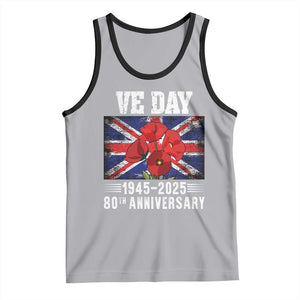 VE Day 80th Anniversary Tank Top 2025 Celebration Union Flag Poppies WWII Remembrance TS02 Athletic Heather Black Print Your Wear