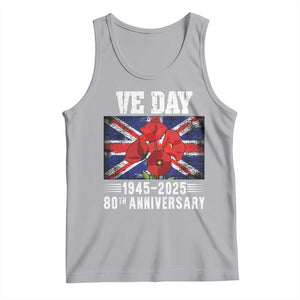 VE Day 80th Anniversary Tank Top 2025 Celebration Union Flag Poppies WWII Remembrance TS02 Athletic Heather Print Your Wear