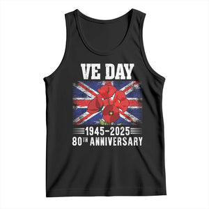 VE Day 80th Anniversary Tank Top 2025 Celebration Union Flag Poppies WWII Remembrance TS02 Black Print Your Wear