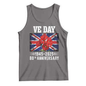 VE Day 80th Anniversary Tank Top 2025 Celebration Union Flag Poppies WWII Remembrance TS02 Deep Heather Print Your Wear