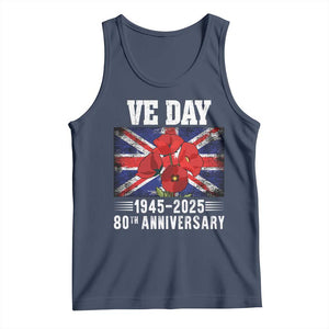 VE Day 80th Anniversary Tank Top 2025 Celebration Union Flag Poppies WWII Remembrance TS02 Navy Print Your Wear