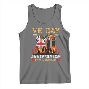 VE Day 80th Anniversary Tank Top 2025 Celebration Union Flag WWII Remembrance TS02 Black Heather Print Your Wear