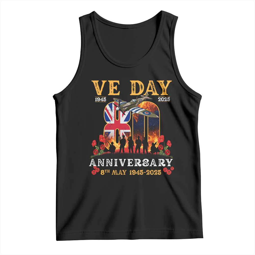 VE Day 80th Anniversary Tank Top 2025 Celebration Union Flag WWII Remembrance TS02 Black Print Your Wear