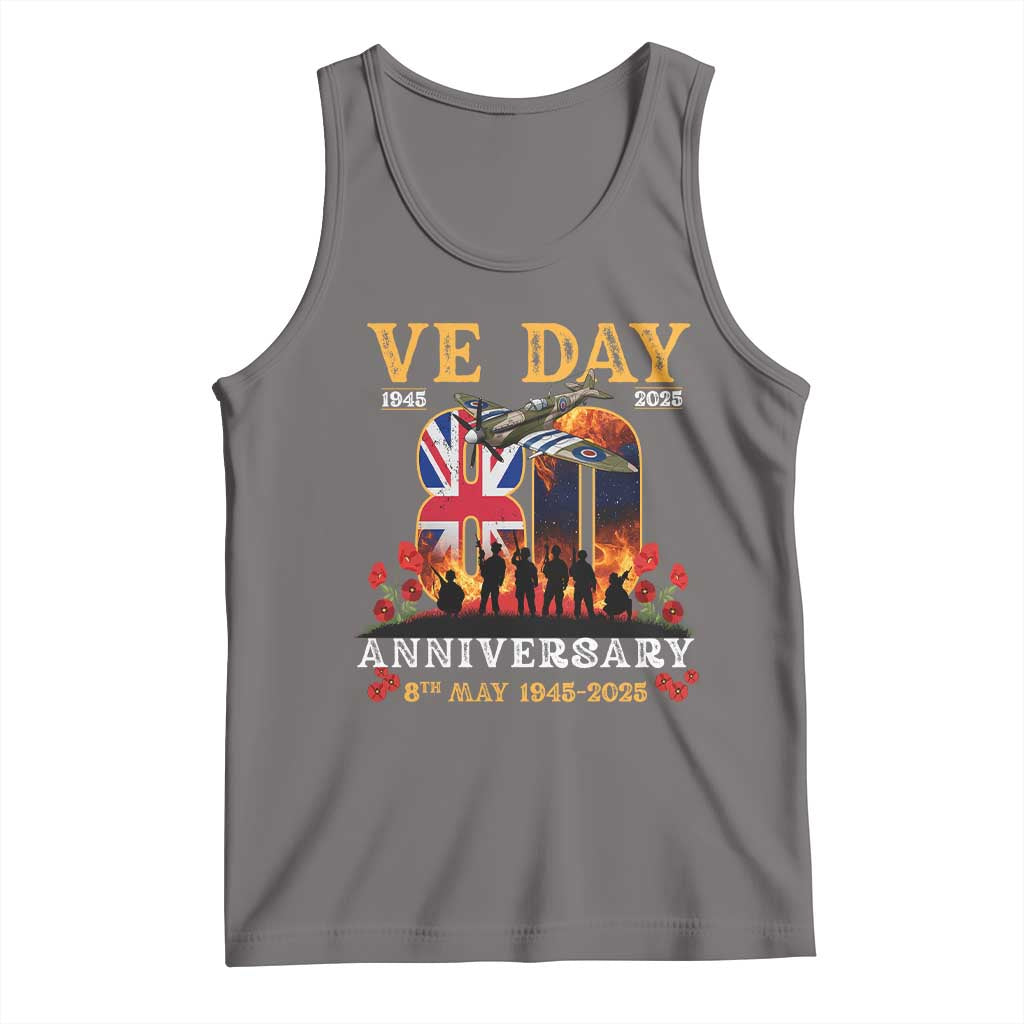 VE Day 80th Anniversary Tank Top 2025 Celebration Union Flag WWII Remembrance TS02 Deep Heather Print Your Wear