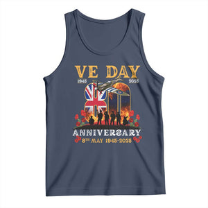 VE Day 80th Anniversary Tank Top 2025 Celebration Union Flag WWII Remembrance TS02 Navy Print Your Wear