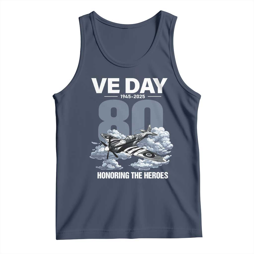 VE Day 80th Anniversary Tank Top 2025 Celebration WWII Remembrance Retro TS02 Navy Print Your Wear