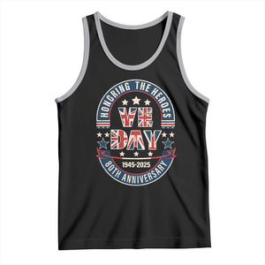 VE Day 80th Anniversary Tank Top 2025 Patriotic WWII Remembrance Vintage TS02 Black Athletic Heather Print Your Wear
