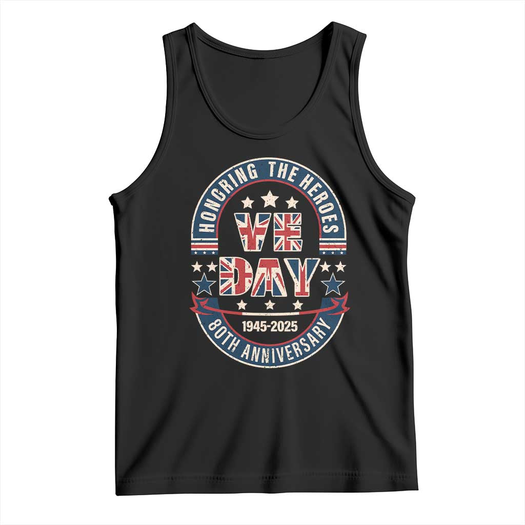 VE Day 80th Anniversary Tank Top 2025 Patriotic WWII Remembrance Vintage TS02 Black Print Your Wear