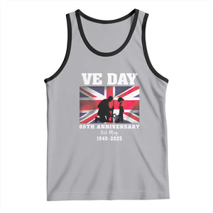 VE Day 80th Anniversary Tank Top Victory in Europe Union Flag WWII Remembrance TS02 Athletic Heather Black Print Your Wear
