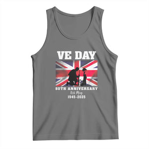 VE Day 80th Anniversary Tank Top Victory in Europe Union Flag WWII Remembrance TS02 Black Heather Print Your Wear