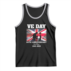 VE Day 80th Anniversary Tank Top Victory in Europe Union Flag WWII Remembrance TS02 Black Athletic Heather Print Your Wear