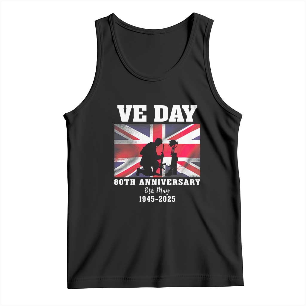 VE Day 80th Anniversary Tank Top Victory in Europe Union Flag WWII Remembrance TS02 Black Print Your Wear