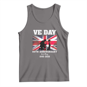 VE Day 80th Anniversary Tank Top Victory in Europe Union Flag WWII Remembrance TS02 Deep Heather Print Your Wear