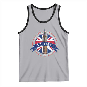 VE Day 80th Anniversary Tank Top WWII Remembrance 2025 Celebrations London TS02 Athletic Heather Black Print Your Wear