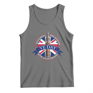 VE Day 80th Anniversary Tank Top WWII Remembrance 2025 Celebrations London TS02 Black Heather Print Your Wear