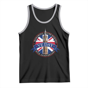 VE Day 80th Anniversary Tank Top WWII Remembrance 2025 Celebrations London TS02 Black Athletic Heather Print Your Wear
