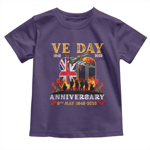 VE Day 80th Anniversary Toddler T Shirt 2025 Celebration Union Flag WWII Remembrance TS02 Purple Print Your Wear