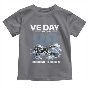 VE Day 80th Anniversary Toddler T Shirt 2025 Celebration WWII Remembrance Retro TS02 Charcoal Print Your Wear