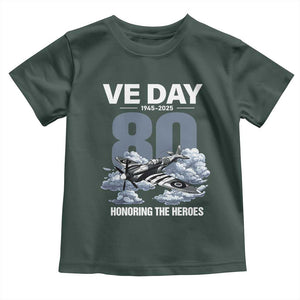 VE Day 80th Anniversary Toddler T Shirt 2025 Celebration WWII Remembrance Retro TS02 Dark Forest Green Print Your Wear