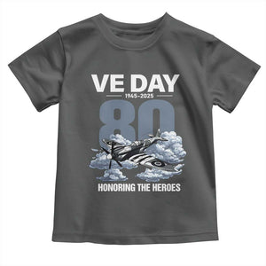 VE Day 80th Anniversary Toddler T Shirt 2025 Celebration WWII Remembrance Retro TS02 Dark Heather Print Your Wear