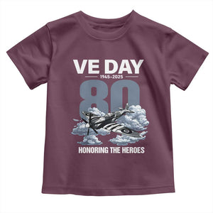 VE Day 80th Anniversary Toddler T Shirt 2025 Celebration WWII Remembrance Retro TS02 Maroon Print Your Wear