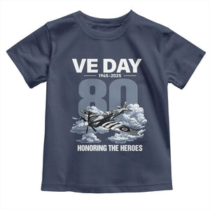 VE Day 80th Anniversary Toddler T Shirt 2025 Celebration WWII Remembrance Retro TS02 Navy Print Your Wear