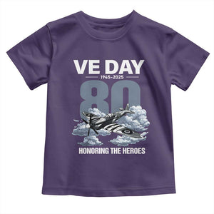 VE Day 80th Anniversary Toddler T Shirt 2025 Celebration WWII Remembrance Retro TS02 Purple Print Your Wear
