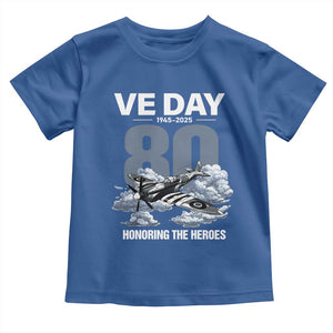 VE Day 80th Anniversary Toddler T Shirt 2025 Celebration WWII Remembrance Retro TS02 Royal Blue Print Your Wear