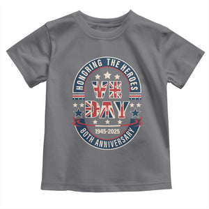 VE Day 80th Anniversary Toddler T Shirt 2025 Patriotic WWII Remembrance Vintage TS02 Charcoal Print Your Wear