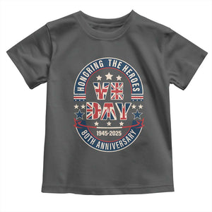 VE Day 80th Anniversary Toddler T Shirt 2025 Patriotic WWII Remembrance Vintage TS02 Dark Heather Print Your Wear
