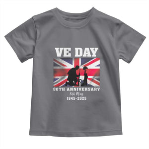 VE Day 80th Anniversary Toddler T Shirt Victory in Europe Union Flag WWII Remembrance TS02 Charcoal Print Your Wear