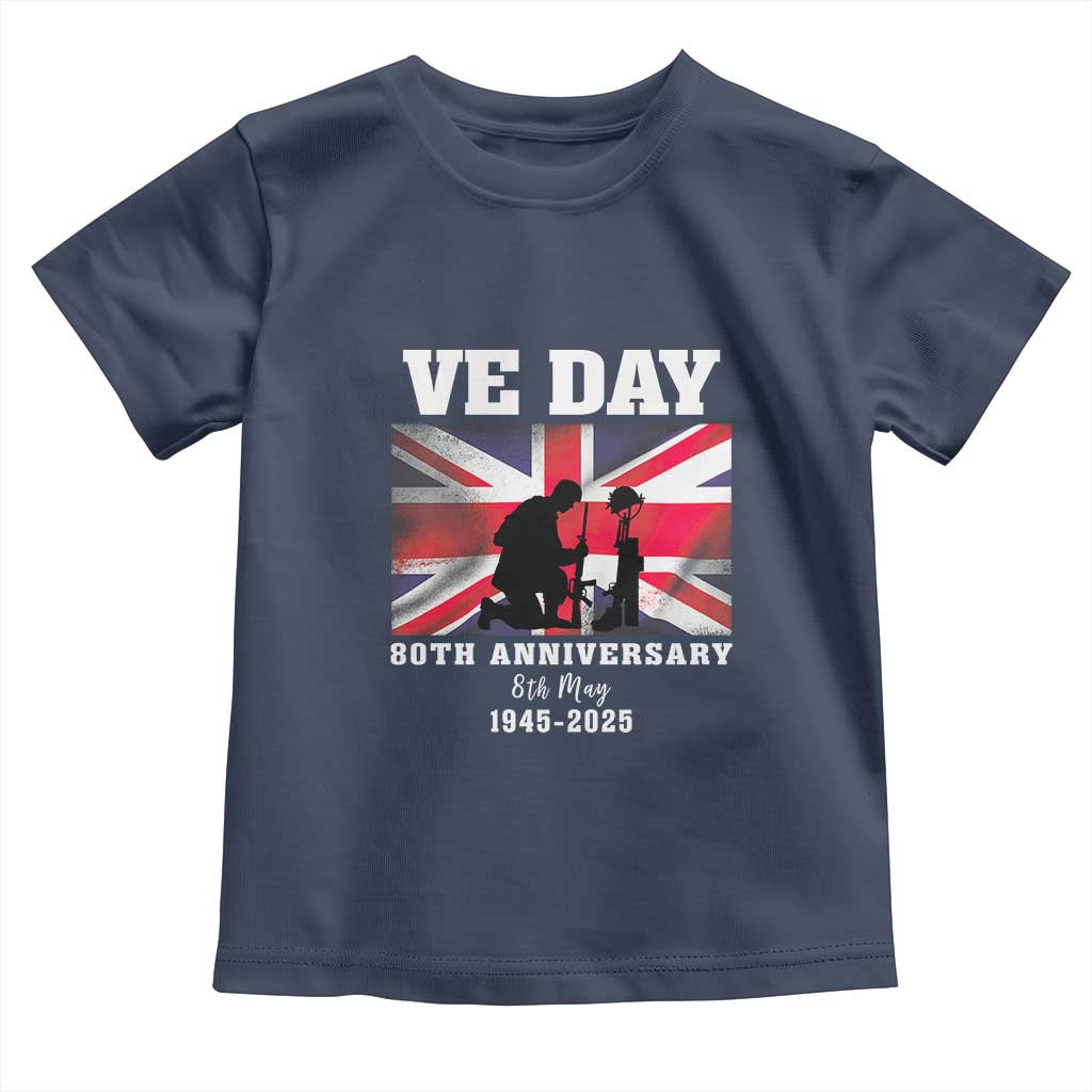 VE Day 80th Anniversary Toddler T Shirt Victory in Europe Union Flag WWII Remembrance TS02 Navy Print Your Wear