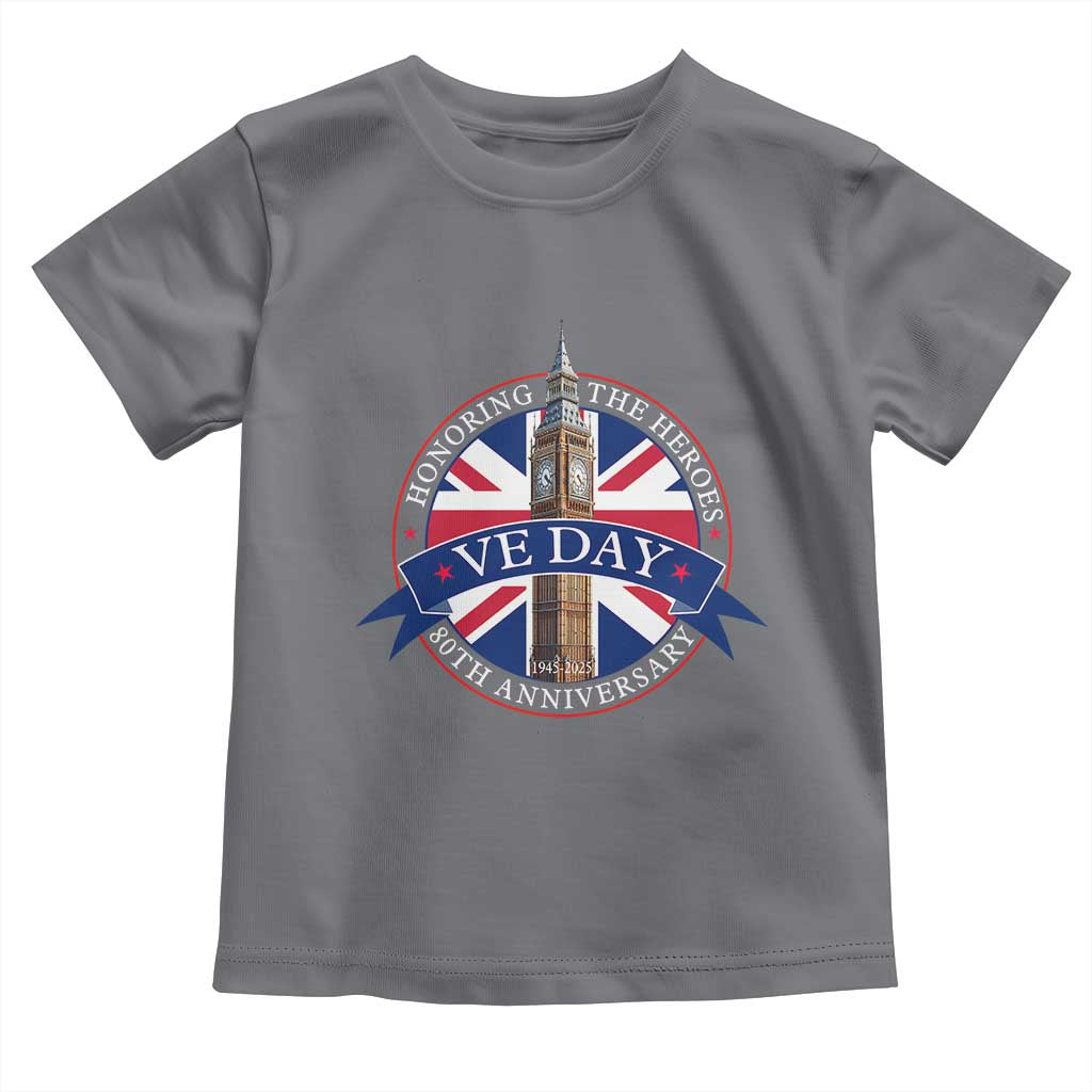 VE Day 80th Anniversary Toddler T Shirt WWII Remembrance 2025 Celebrations London TS02 Charcoal Print Your Wear