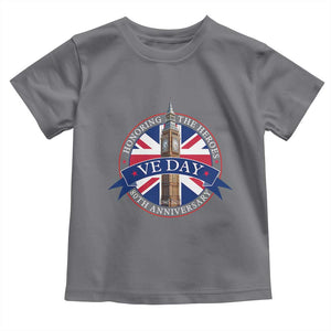 VE Day 80th Anniversary Toddler T Shirt WWII Remembrance 2025 Celebrations London TS02 Charcoal Print Your Wear