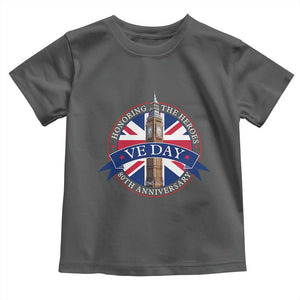 VE Day 80th Anniversary Toddler T Shirt WWII Remembrance 2025 Celebrations London TS02 Dark Heather Print Your Wear