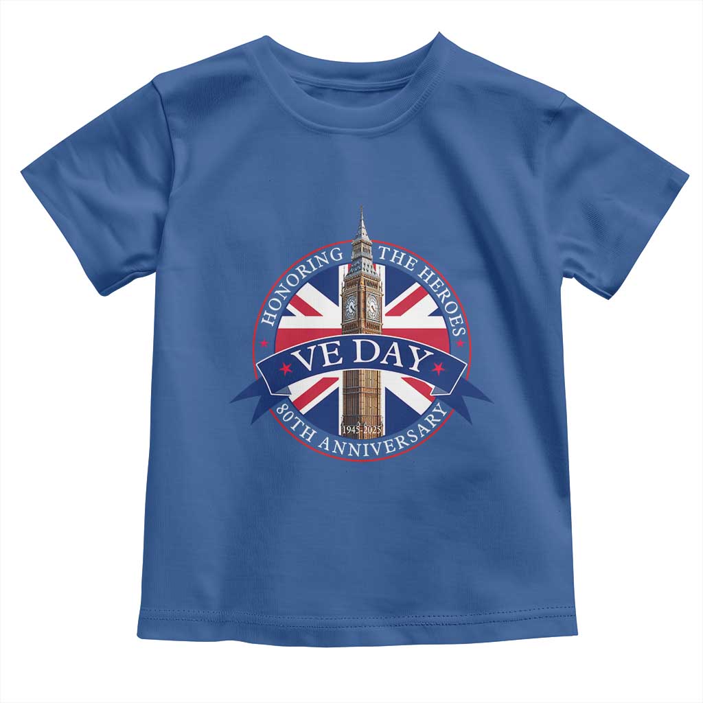 VE Day 80th Anniversary Toddler T Shirt WWII Remembrance 2025 Celebrations London TS02 Royal Blue Print Your Wear