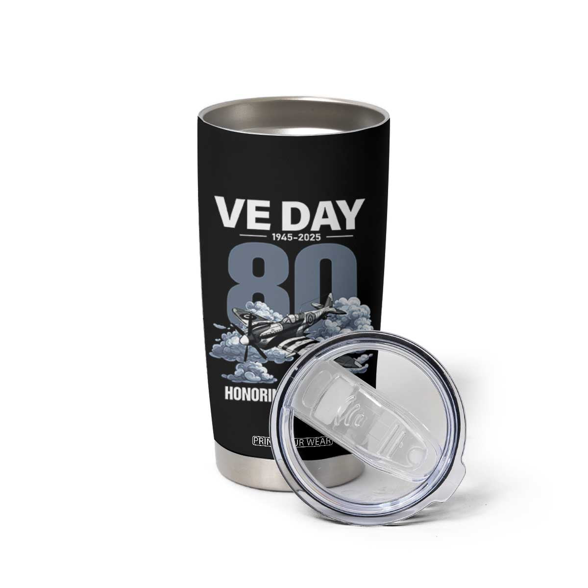 VE Day 80th Anniversary Tumbler Cup 2025 Celebration WWII Remembrance Retro TS02 Print Your Wear