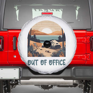 Vacation Spare Tire Cover Out Of Office Travel Blogger TS11 White Print Your Wear