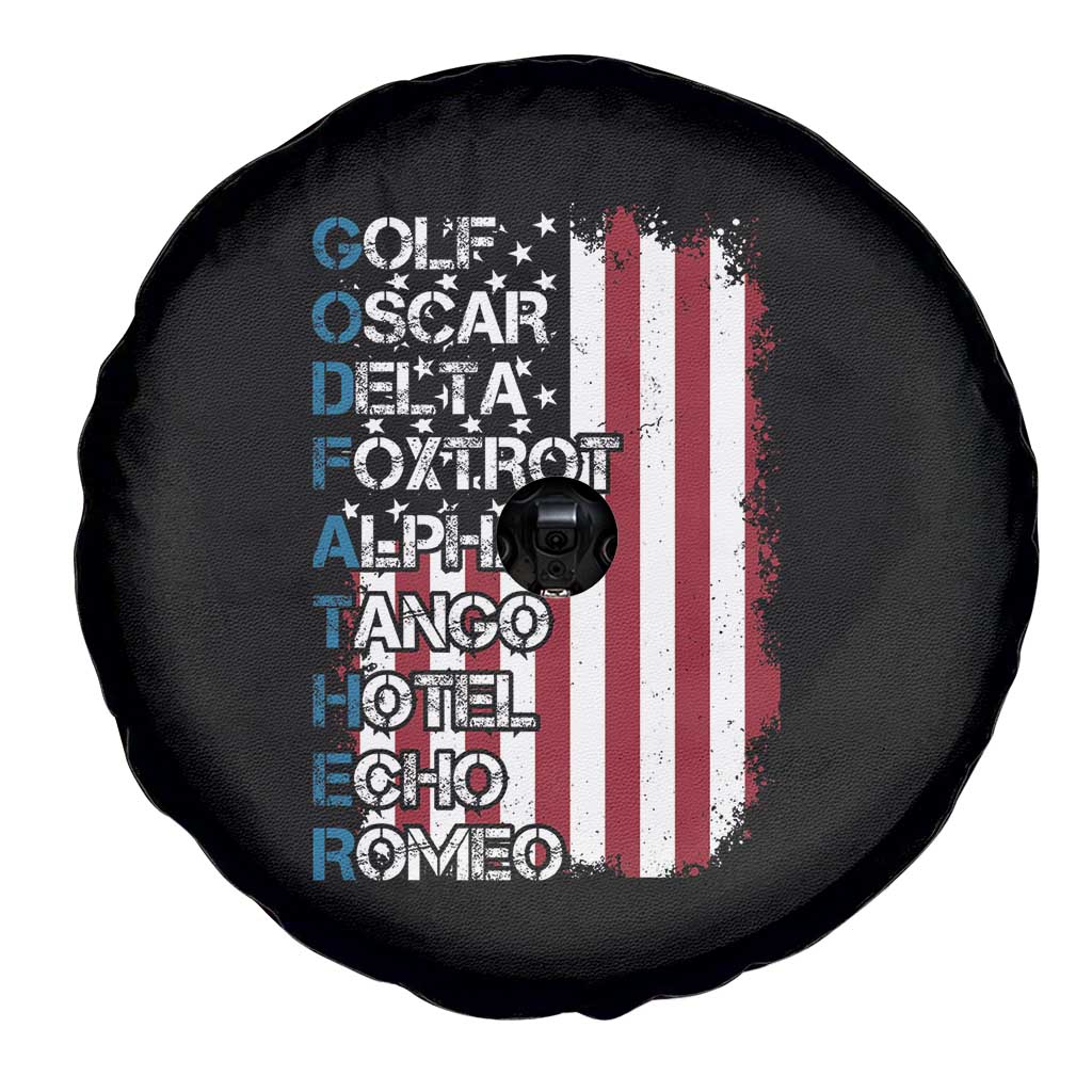 Veteran Dad Uncle Spare Tire Cover Godfather Phonetic Alphabet American Flag TS11 Print Your Wear