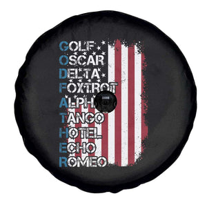 Veteran Dad Uncle Spare Tire Cover Godfather Phonetic Alphabet American Flag TS11 Print Your Wear