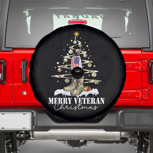 Veteran Day Xmas Spare Tire Cover Merry Veteran Christmas Fir Tree Dog Tag Combat Shoes TS11 Black Print Your Wear