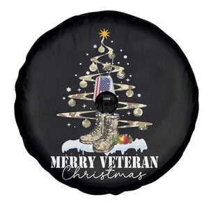 Veteran Day Xmas Spare Tire Cover Merry Veteran Christmas Fir Tree Dog Tag Combat Shoes TS11 Print Your Wear