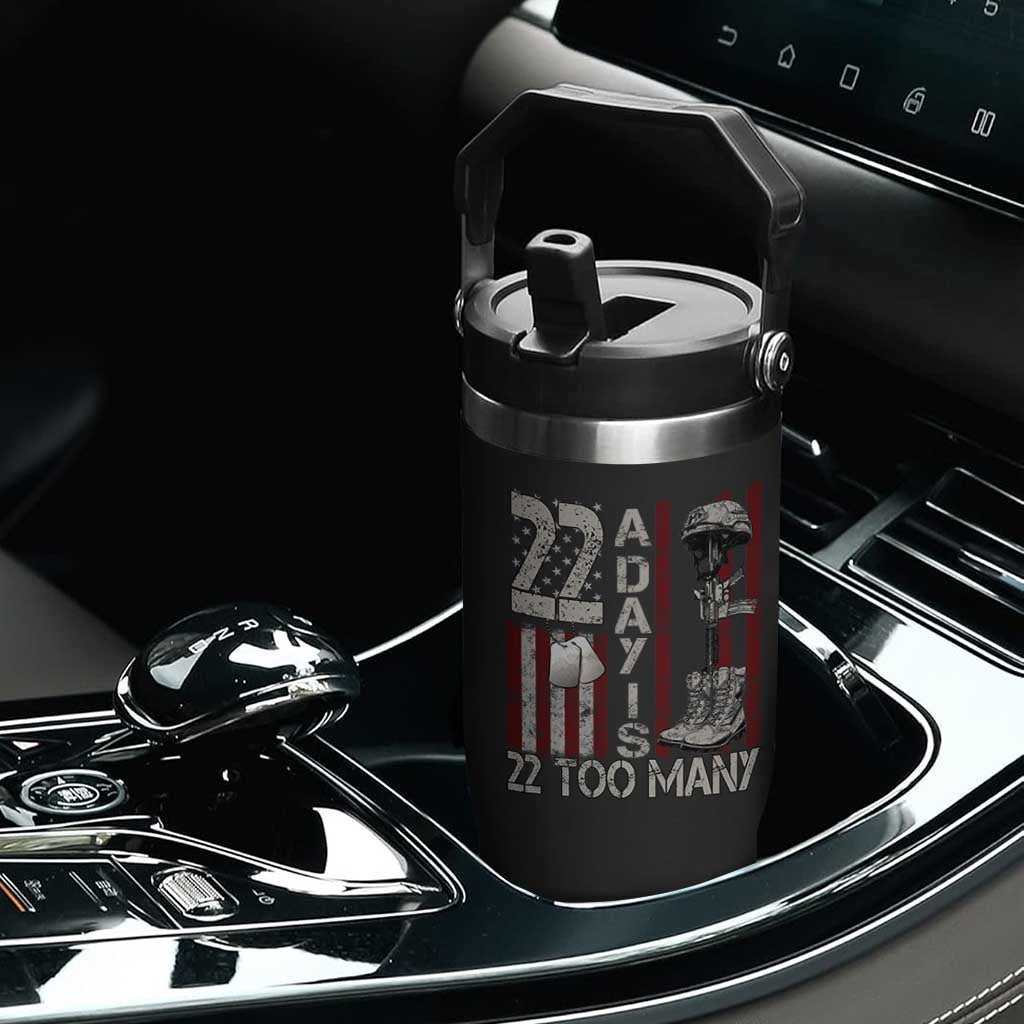 Veteran Suicide Awareness Flip Straw Tumbler 22 A Day Is 22 Too Many TS02 Print Your Wear