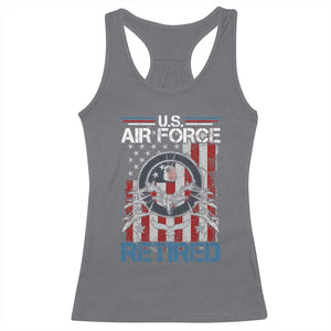 Veteran US Air Force Retired Racerback Tank Top Vintage American Flag TS11 Charcoal Print Your Wear