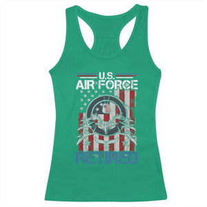 Veteran US Air Force Retired Racerback Tank Top Vintage American Flag TS11 Irish Green Print Your Wear