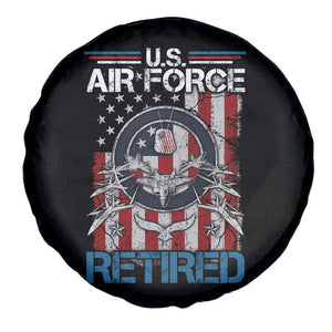 Veteran US Air Force Retired Spare Tire Cover Vintage American Flag TS11 Print Your Wear